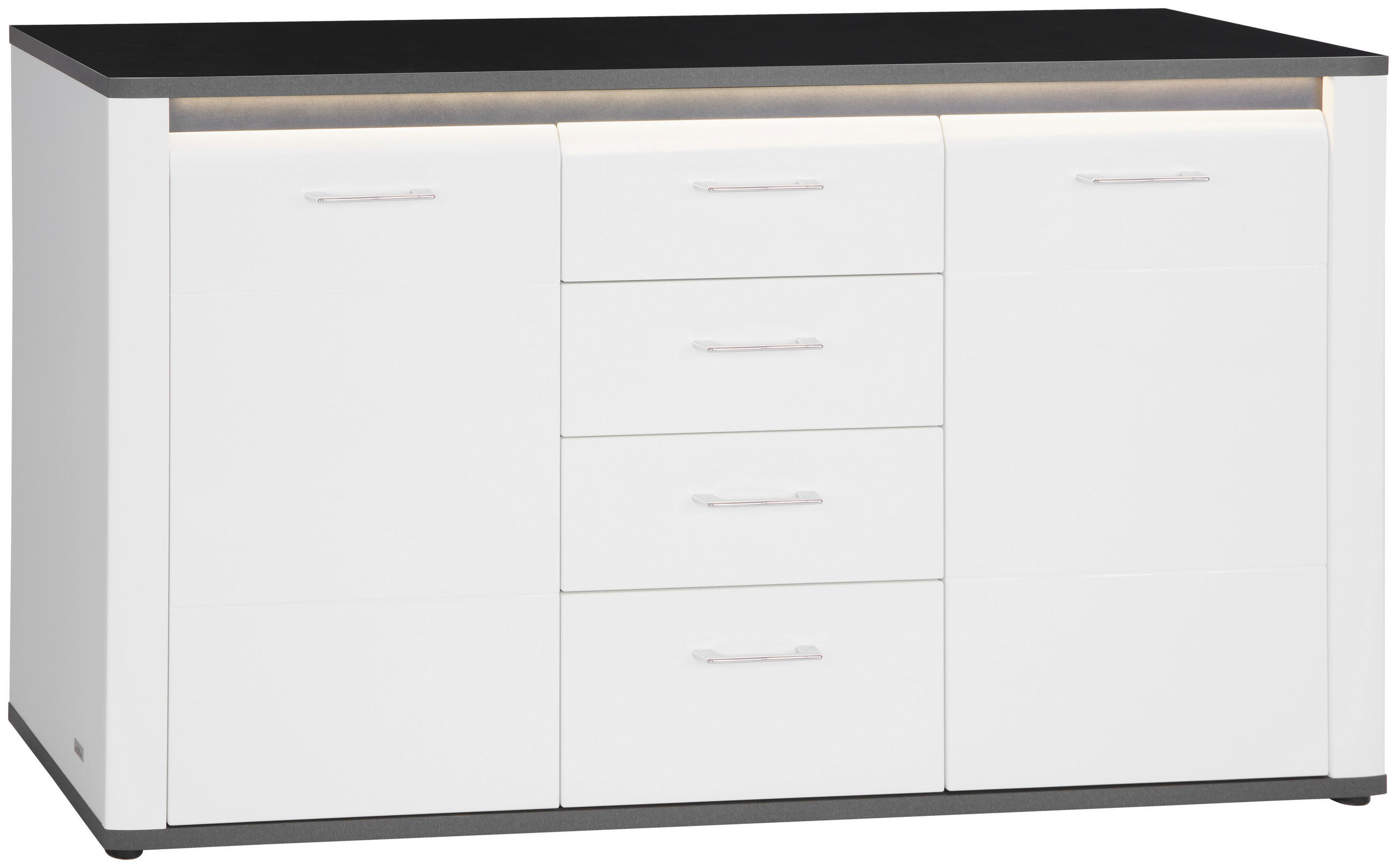 Kommode mit Lichtleiste B: 156,3 cm Alassio Weiß