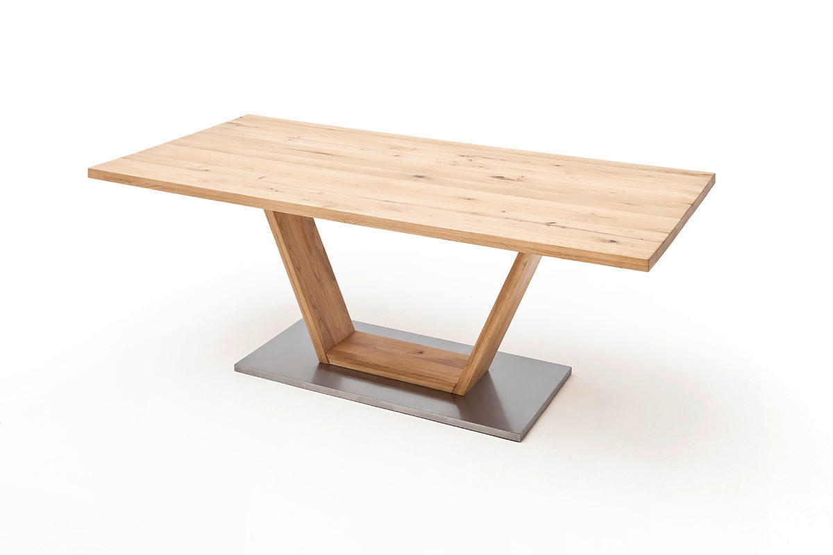 ESSTISCH in Holz, Metall, Holzwerkstoff 160/90/77 cm  - Edelstahlfarben/Eichefarben, Design, Holz/Holzwerkstoff (160/90/77cm) - Livetastic