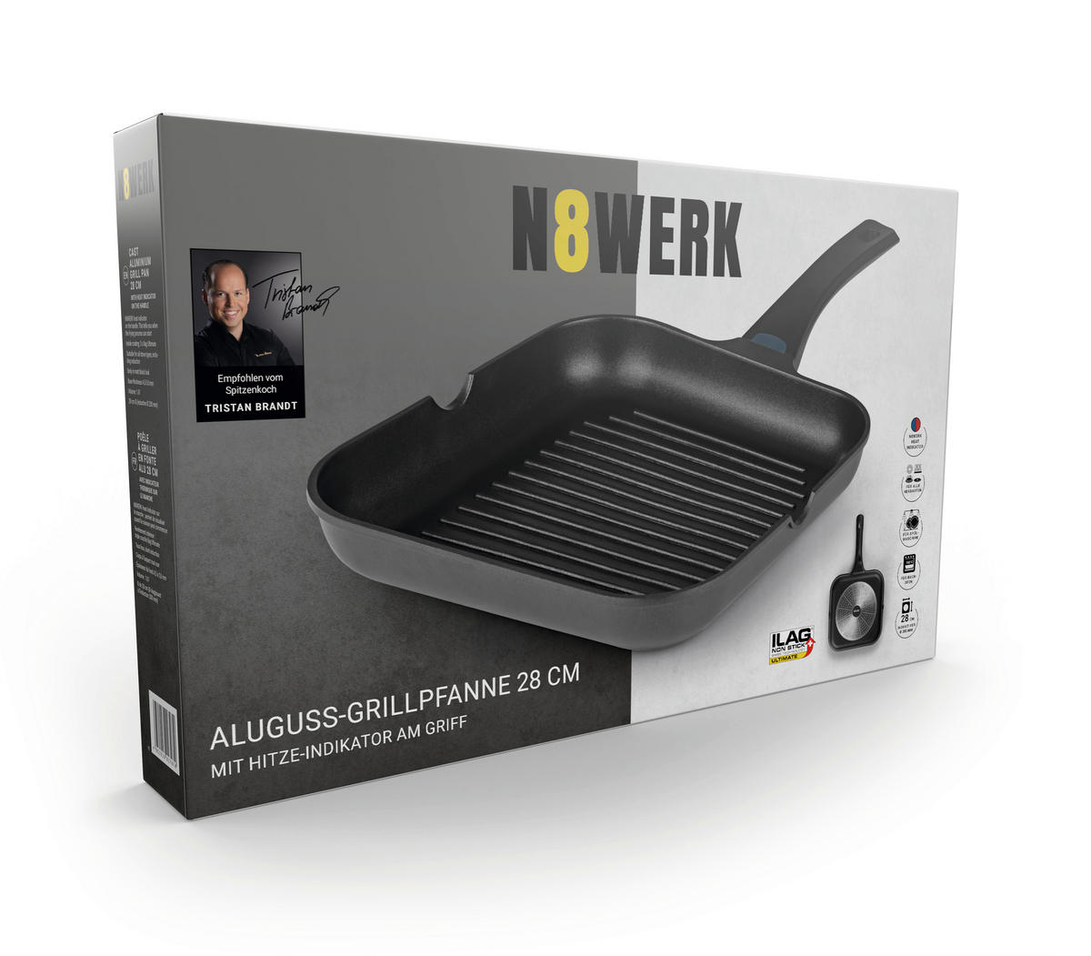 GRILLPFANNE N8WERK  - Schwarz, Basics, Kunststoff/Metall (28/28/4,4cm)