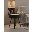 BEISTELLTISCH 38/38/45 cm Naturfarben, Schwarz rund  - Schwarz/Naturfarben, LIFESTYLE, Holzwerkstoff/Metall (38/38/45cm) - Xora