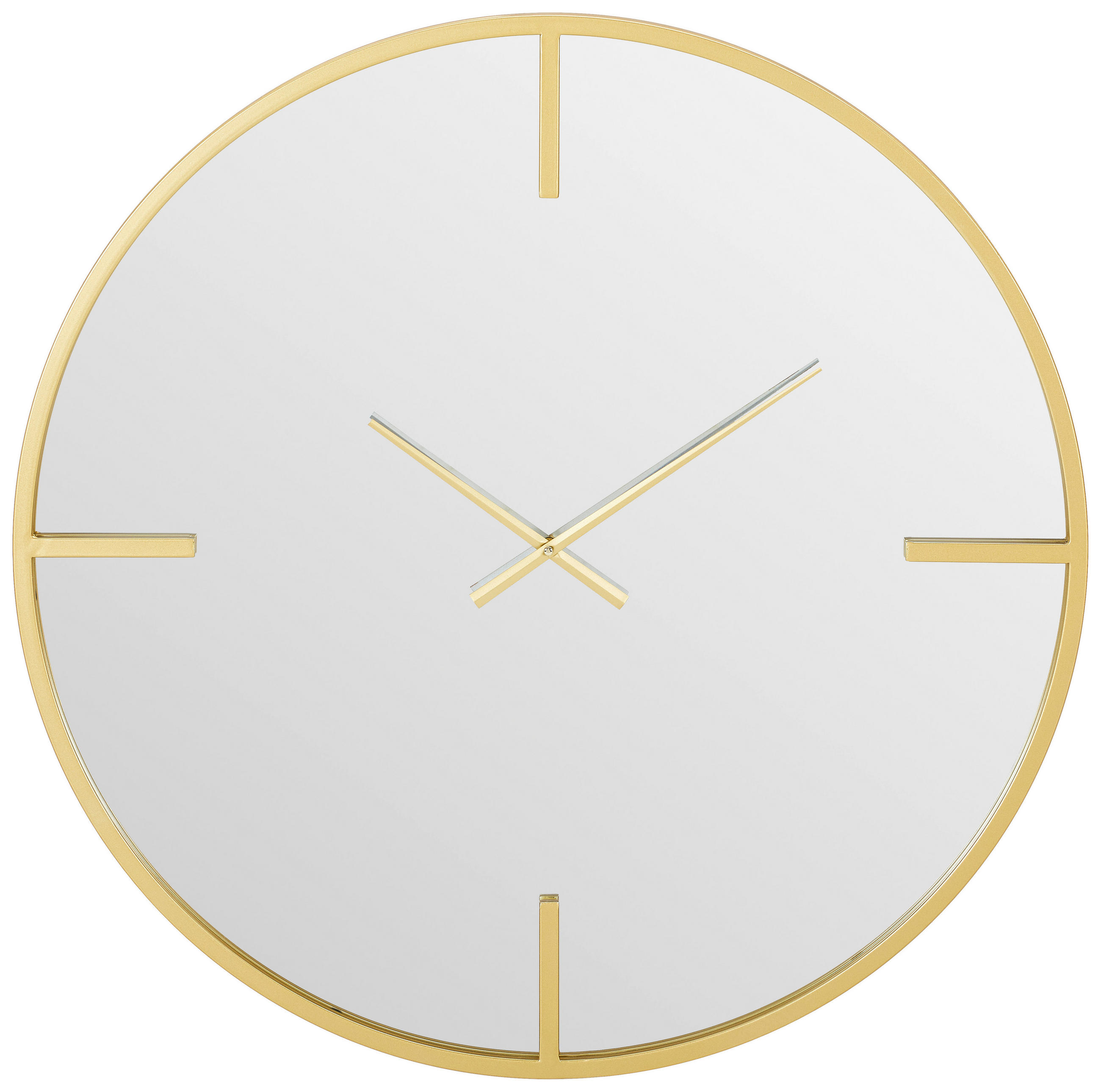 WANDUHR Goldfarben 80/80/4 cm  - Goldfarben, Design, Glas/Holzwerkstoff (80/80/4cm) - Xora