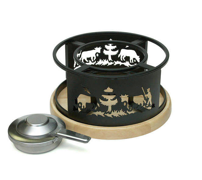 RECHAUD Heidi Cheese Line: Alpen  - Schwarz, Basics, Holz/Metall (21cm) - Heidi Cheese Line