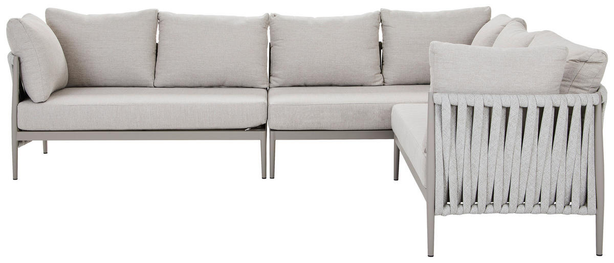 LOUNGEGARNITUR 296/229 cm Aluminium  - Beige/Hellgrau, Design, Textil/Metall (296/229cm) - Amatio