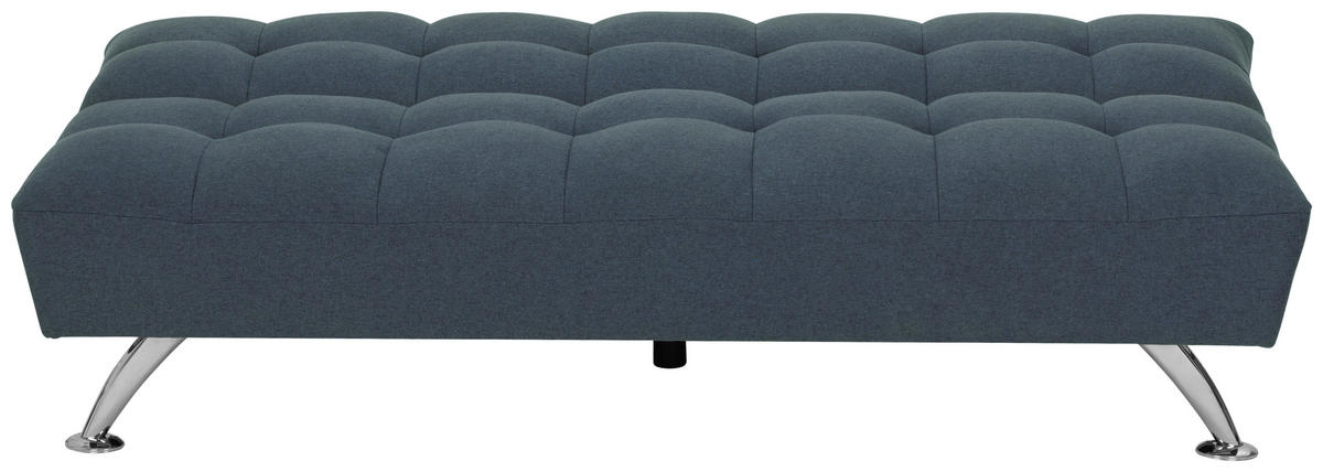 SCHLAFSOFA Leinenoptik Blau  - Blau/Silberfarben, Basics, Textil/Metall (195/90/98cm) - MID.YOU