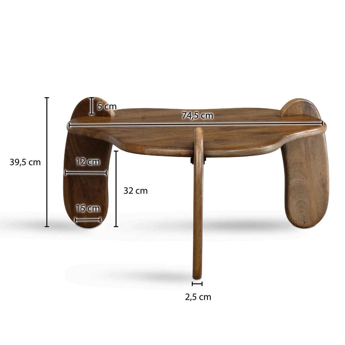 KLUB STOLIĆ - tamno smeđa, Design, drvo (78/78/39,5cm) - MID.YOU