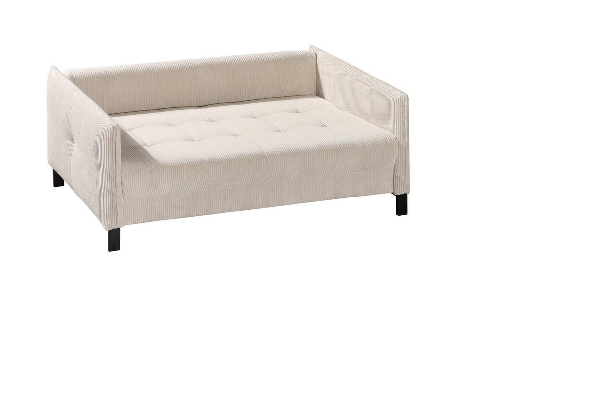 SCHLAFSOFA Cord Beige  - Beige/Schwarz, Design, Textil/Metall (170/88/110cm) - Novel