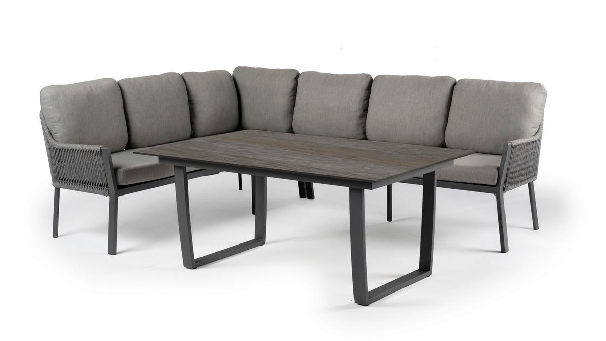 GARTENTISCH 180/100/74 cm Metall, Kunststoff Anthrazit rechteckig  - Anthrazit, Modern, Kunststoff/Metall (180/100/74cm) - Tierra Outdoor