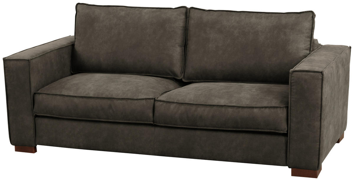 SCHLAFSOFA in Mikrofaser Anthrazit  - Dunkelbraun/Anthrazit, Design, Holz/Textil (203/85/99cm) - MID.YOU