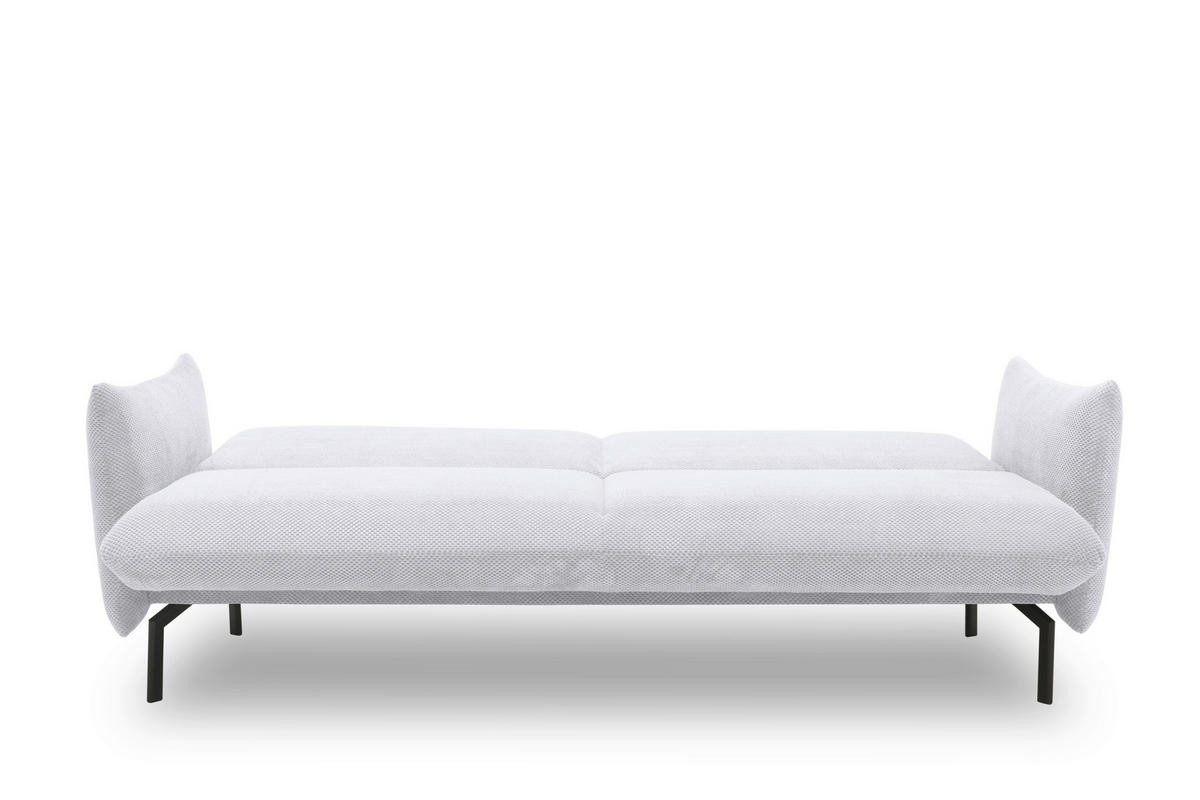 SCHLAFSOFA in Mikrofaser Silberfarben  - Silberfarben/Schwarz, Design, Textil/Metall (234/102/95cm) - MID.YOU
