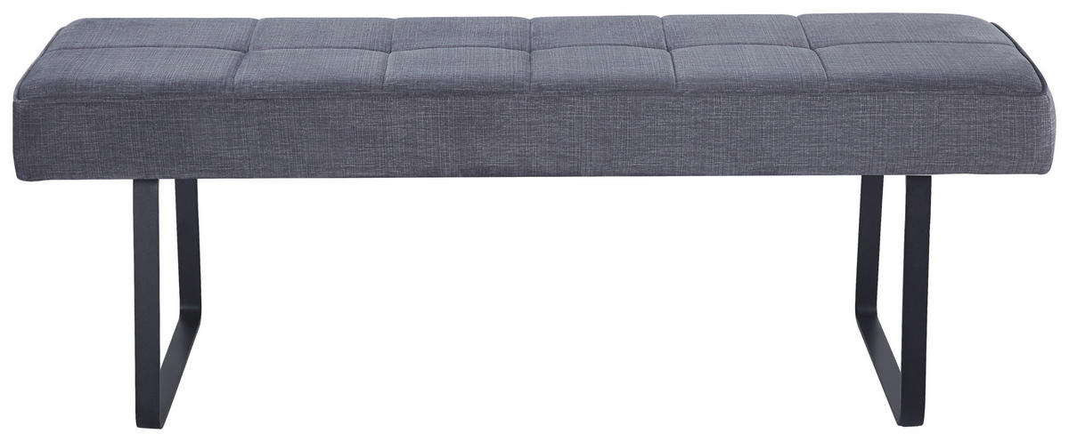 SITZBANK in Metall, Textil Grau  - Schwarz/Grau, KONVENTIONELL, Textil/Metall (140/49/47cm) - MID.YOU