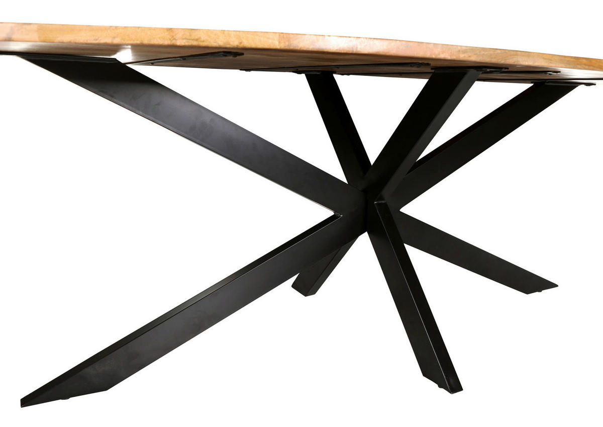 MASĂ din lemn, 180/90/76 cm,   - culoare natur/negru, Design, lemn/metal (180/90/76cm) - Livetastic