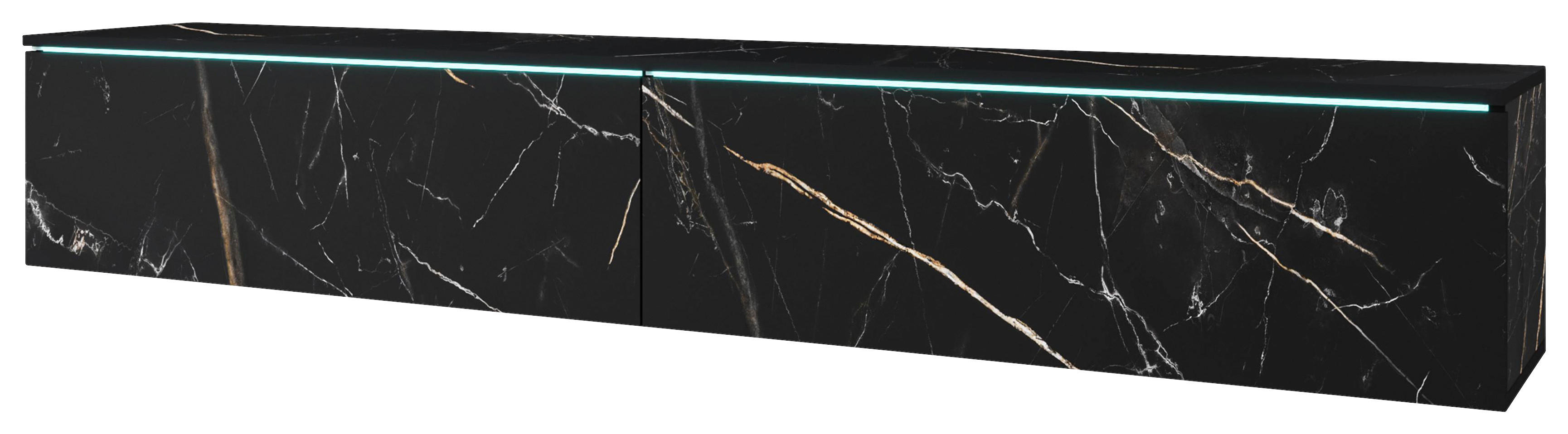 P & B NÍZKA KOMODA, grafitová, 180/30/33 cm