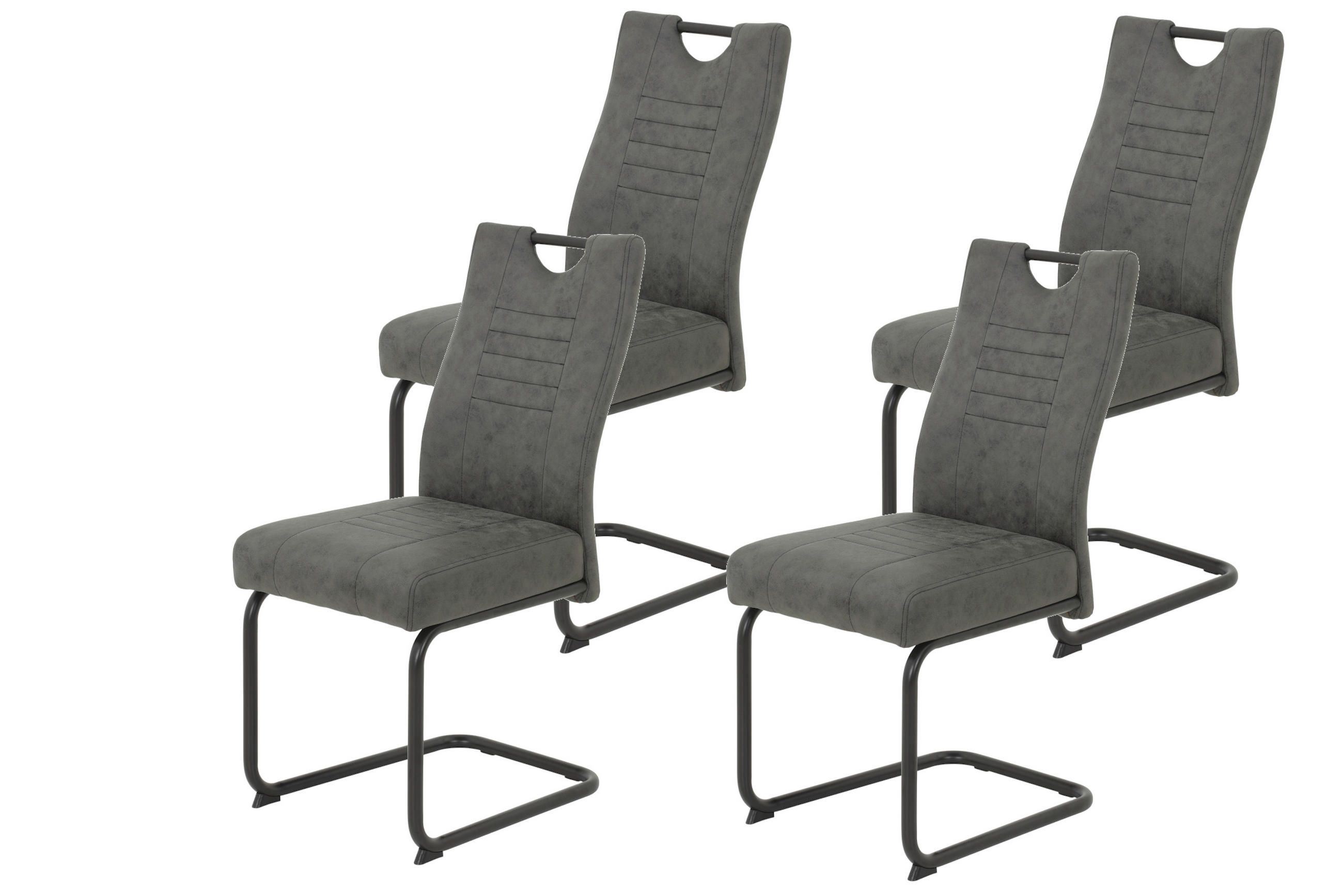 P & B Schwingstuhl-Set Anthrazit 45x94x60 cm