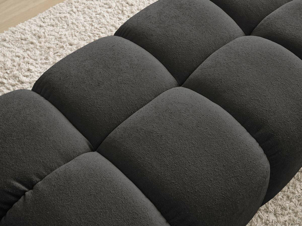 HOCKER EVEREST Struktur Schwarz  - Schwarz, MODERN, Kunststoff/Textil (140/70/40cm)