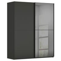SCHWEBETÜRENSCHRANK 162/223/68 cm,  in Graphitfarben, 2 Tür(en)  - Graphitfarben, KONVENTIONELL, Glas/Holzwerkstoff (162/223/68cm) - Novel