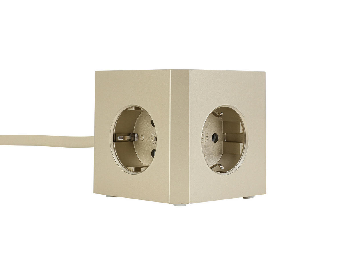 STECKDOSENWÜRFEL - Goldfarben, Basics, Kunststoff (7,5/7,5/7,5cm) - Mican