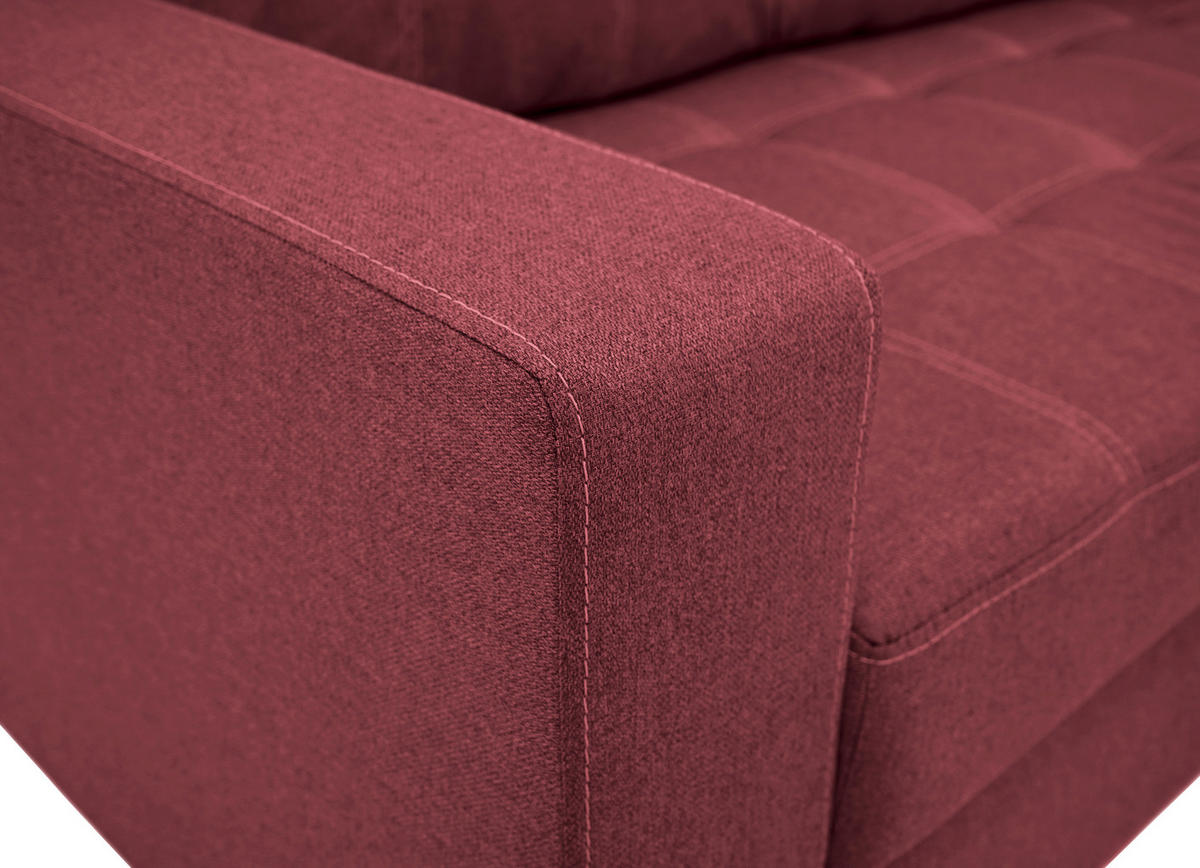 ECKSCHLAFSOFA in Mikrofaser Rot  - Rot/Schwarz, Design, Kunststoff/Textil (240/160cm) - Livetastic
