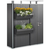 BLUMENKASTEN-SET  - Dunkelgrau, Design, Kunststoff/Metall (82/188/25cm) - Biohort