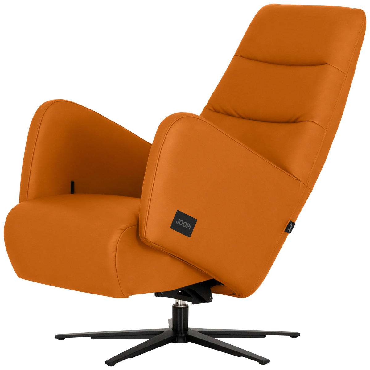 RELAXSESSEL Leder Orange  - Schwarz/Orange, Modern, Leder/Metall (66/110/83cm) - Joop!