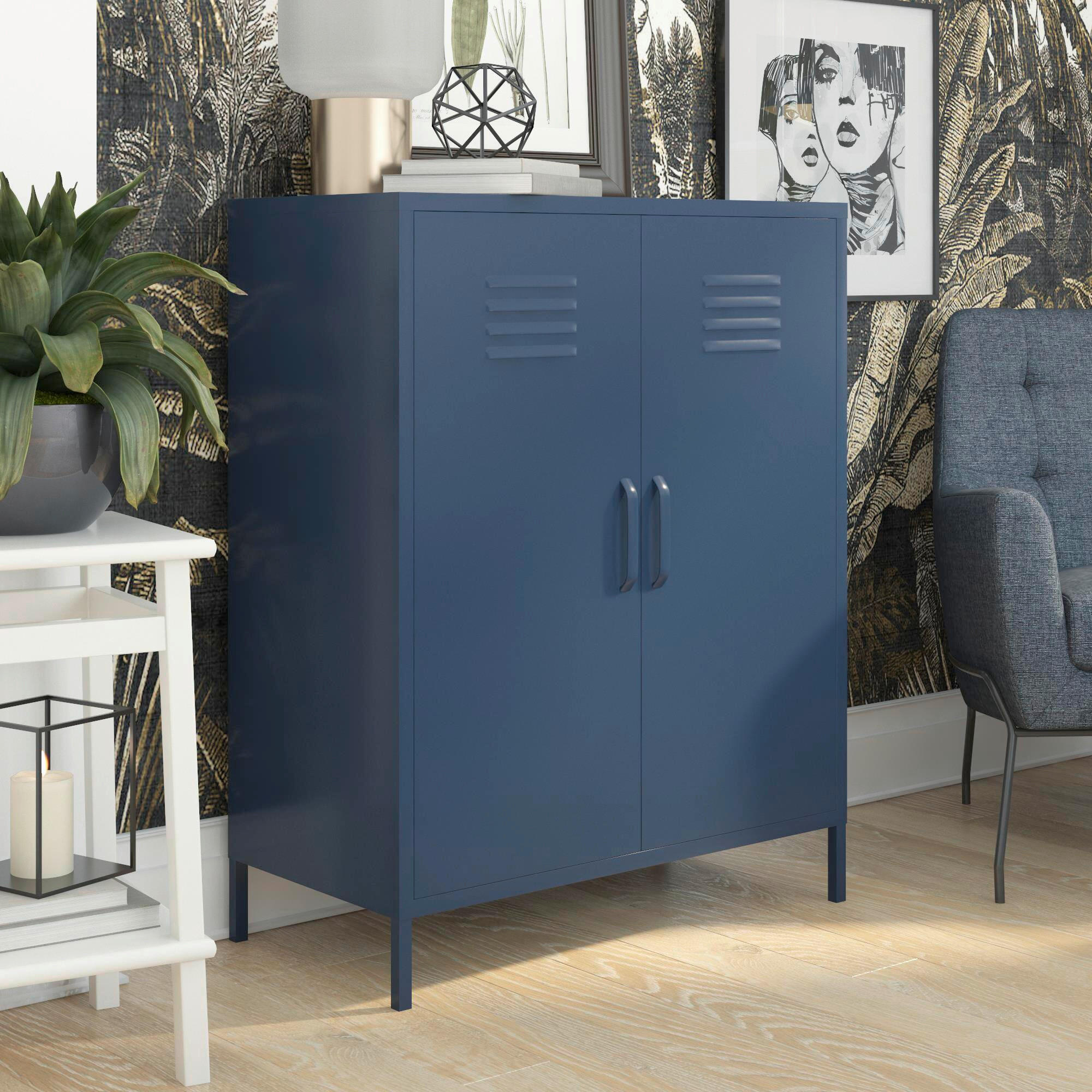 HIGHBOARD Bradford  in 79/100/39 cm  - Blau, Design, Metall (79/100/39cm) - MID.YOU