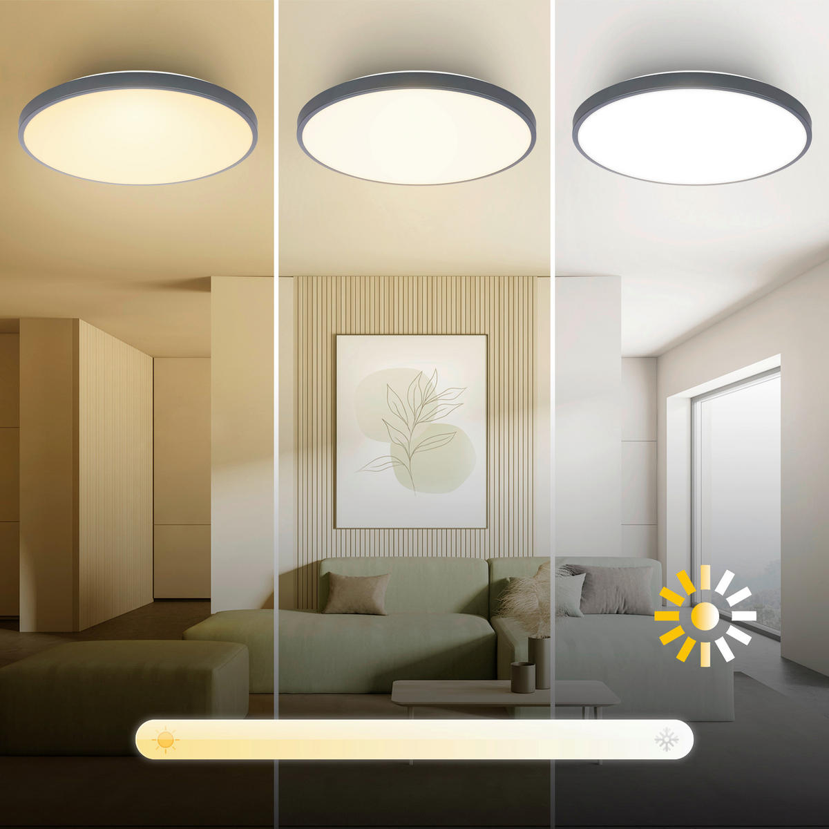 LED PLAFONJERA COMPETO  - antracit, Osnovno, metal/plastika (38/6,5cm)