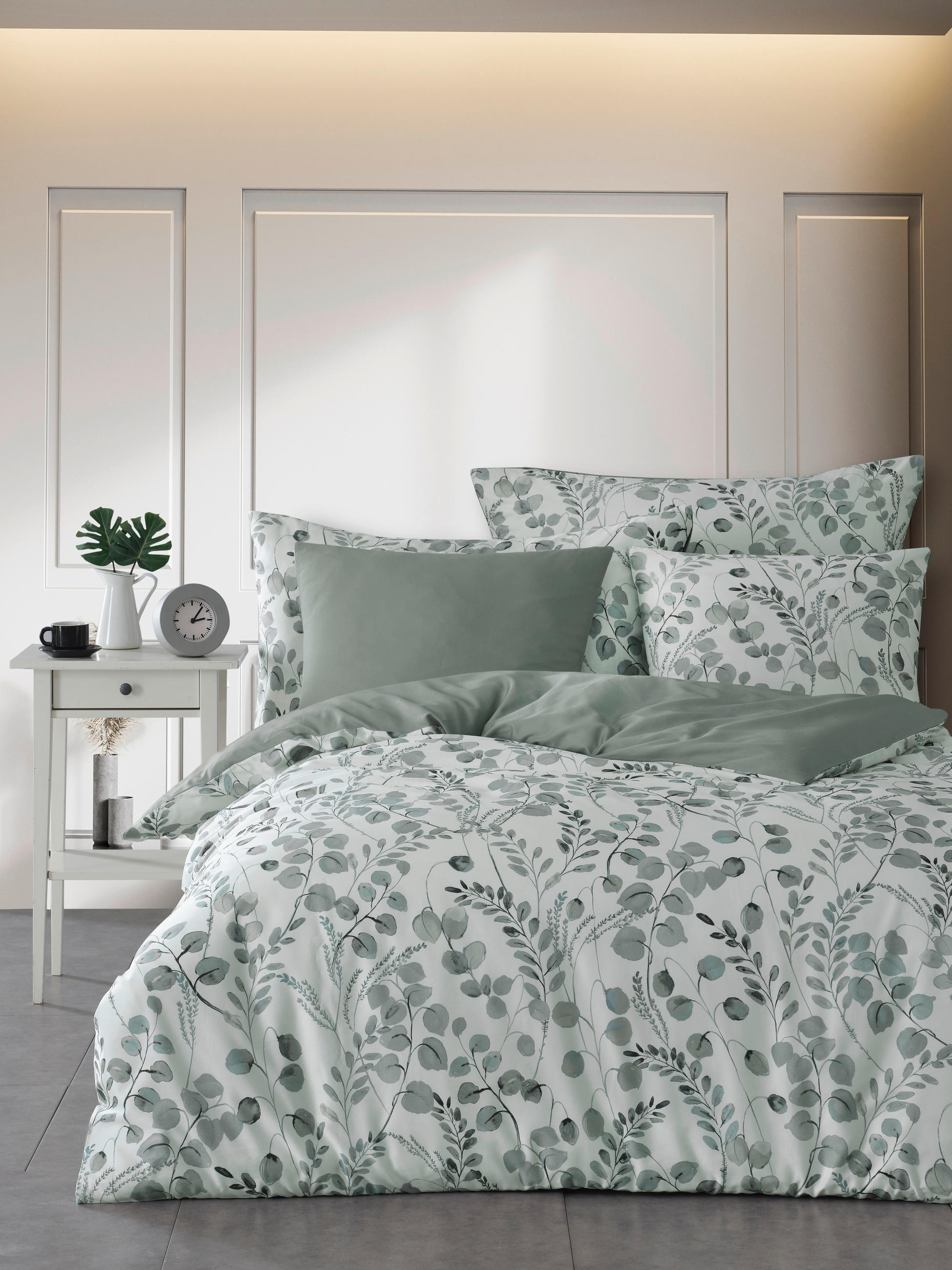 BETTWÄSCHESET Satin 160/210 cm  50 cm/70 cm  - Mintgrün, Basics, Textil (160/210cm) - Ambiente