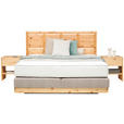 BOXSPRINGBETT 180/200 cm  in Zirbelkieferfarben, Greige  - Greige/Zirbelkieferfarben, Natur, Holz/Textil (180/200cm) - Valnatura