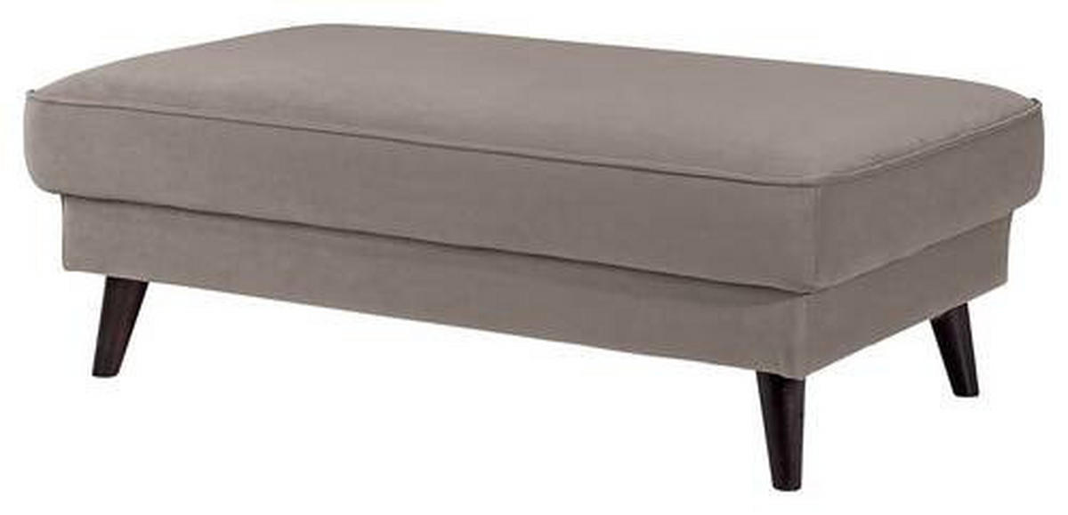 HOCKER in Textil Taupe  - Taupe/Wengefarben, Modern, Holz/Textil (123/45/74cm) - Trendmanufaktur