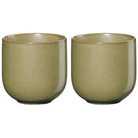 SADA ŠÁLKŮ NA ČAJ 2 ks porcelán keramika  - olivově zelená, Design, keramika (200ml) - ASA