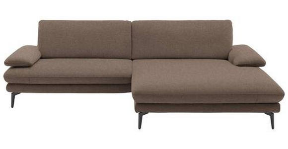 ECKSOFA in Webstoff Braun  - Schwarz/Braun, Design, Textil/Metall (284/184cm) - Dieter Knoll