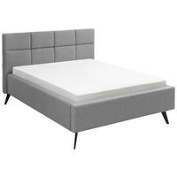 POLSTERBETT 140/200 cm  in Hellgrau  - Hellgrau/Schwarz, KONVENTIONELL, Textil/Metall (140/200cm) - SetOne by Musterring