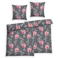 Bettwäsche 2er Set 4-teilig Seersucker 135/200 cm  - Dunkelgrau, Design, Textil (135/200cm) - Florella