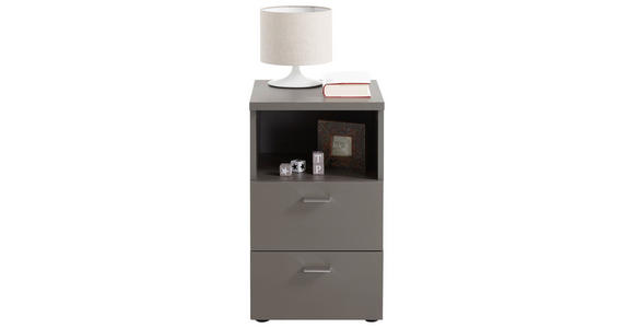 NACHTSCHRANK 35/62/40 cm - Chromfarben/Schwarz, Basics, Holzwerkstoff/Kunststoff (35/62/40cm) - Carryhome