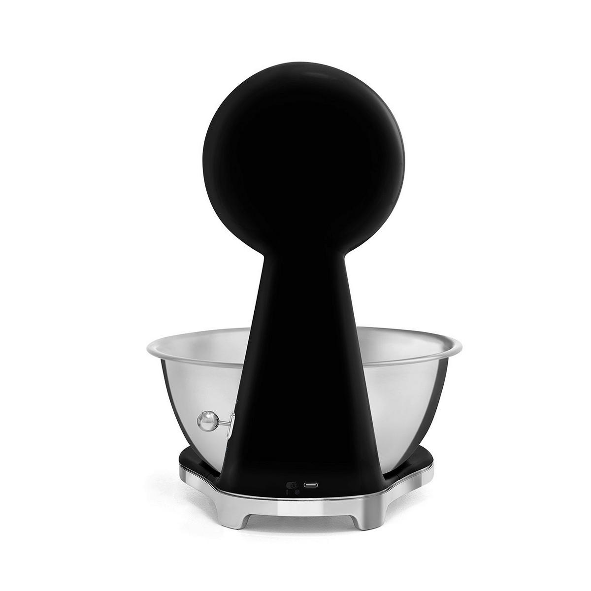 ELEKTRISCHE KÜCHENWAAGE 50's Style  - Schwarz Hochglanz, Trend, Kunststoff (18/31.5/25cm) - SMEG