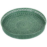 POSLUŽAVNIK DEKORATIVNI  - zelena, Basics, metal (25/3cm) - Ambia Home