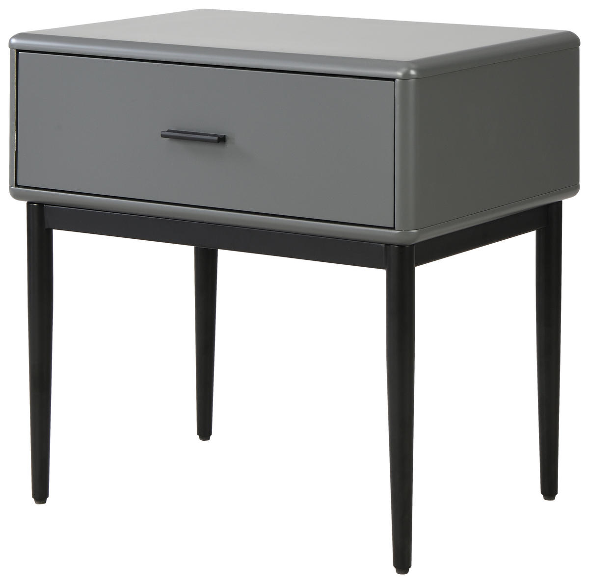 NACHTSCHRANK 54/55/40 cm  - Schwarz/Grau, MODERN, Holzwerkstoff/Metall (54/55/40cm) - Livetastic