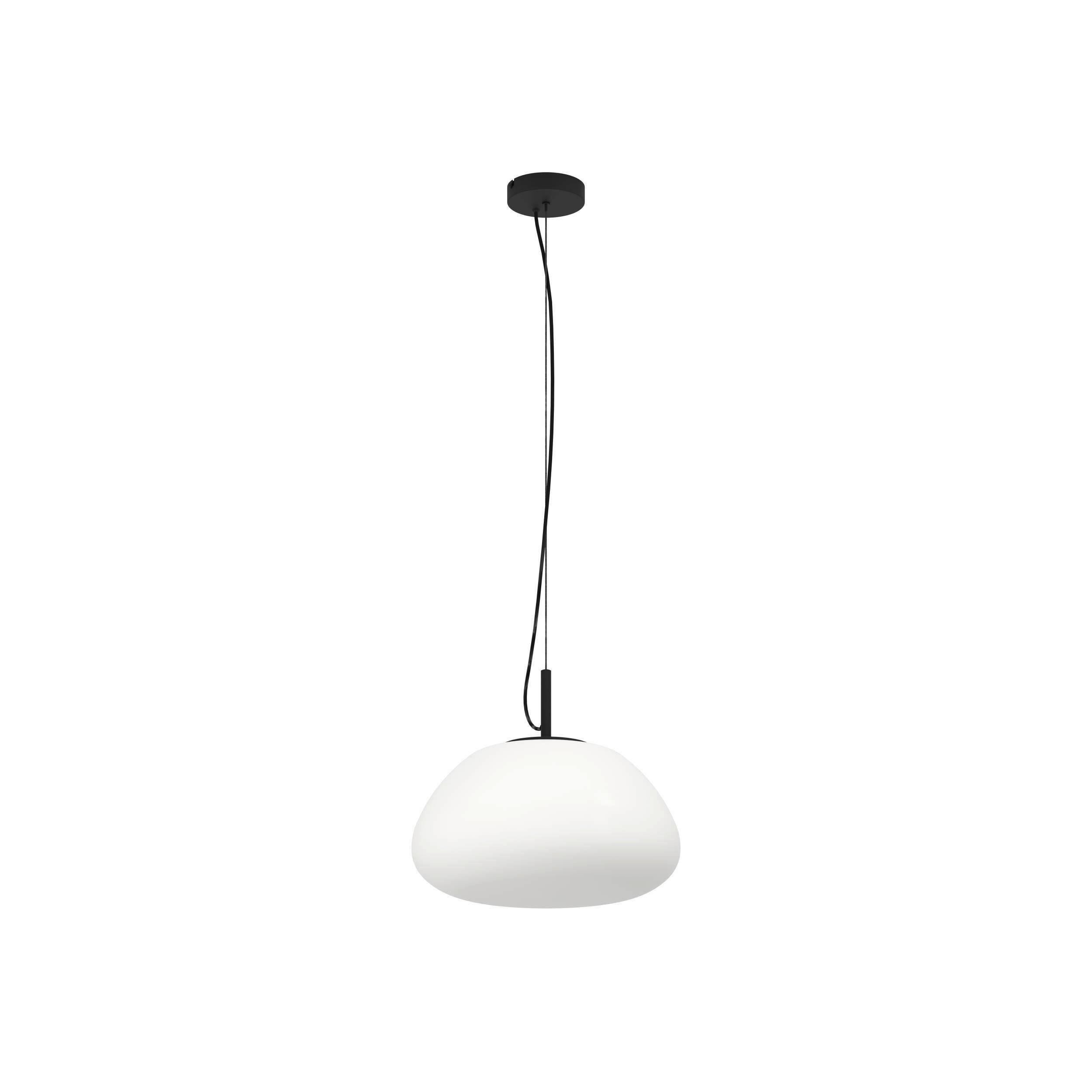 ZÁVESNÉ SVIETIDLO, 42/150/42 cm - čierna/biela, Basics, kov/sklo (42/150/42cm) - Eglo