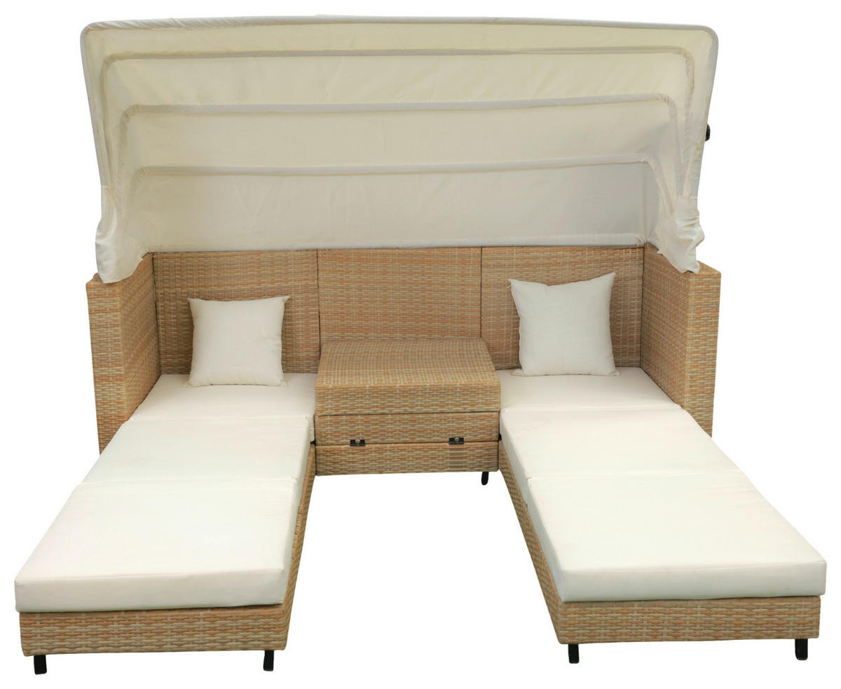 LOUNGEGARNITUR   200/159/75 cm Eisen  - Beige/Creme, MODERN, Kunststoff/Textil (200/159/75cm) - Ambia Garden