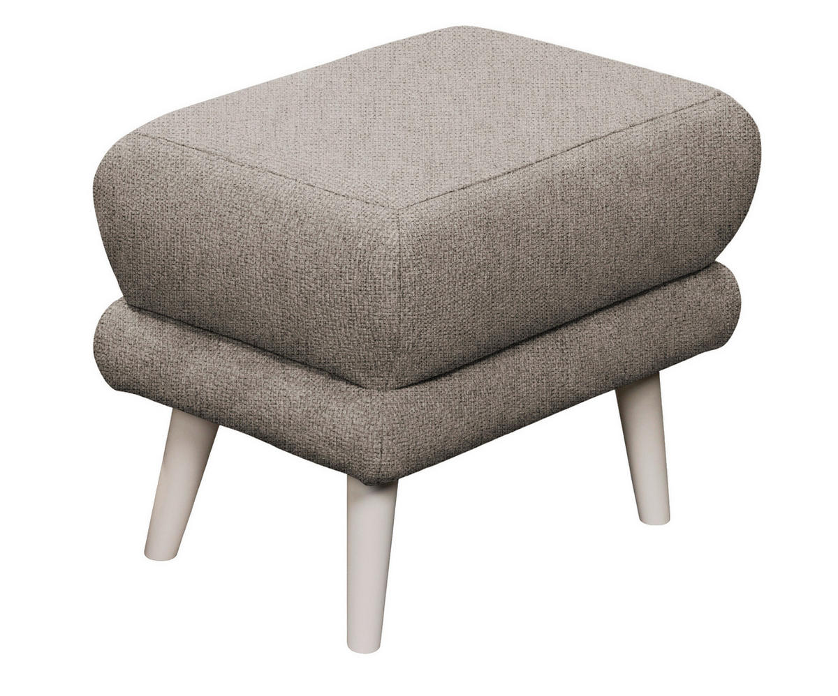 HOCKER MINA Mikrovelours Taupe  - Taupe/Kaschmir, MODERN, Holz/Textil (63/43/42cm) - MID.YOU