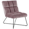 SESSEL Samt Rosa, Schwarz    - Schwarz/Rosa, MODERN, Textil/Metall (62/90/86cm)