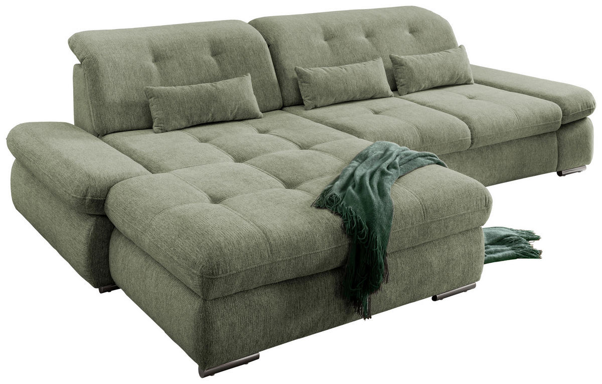 Freisteller von Livetastic ECKSOFA Grün Chenille.