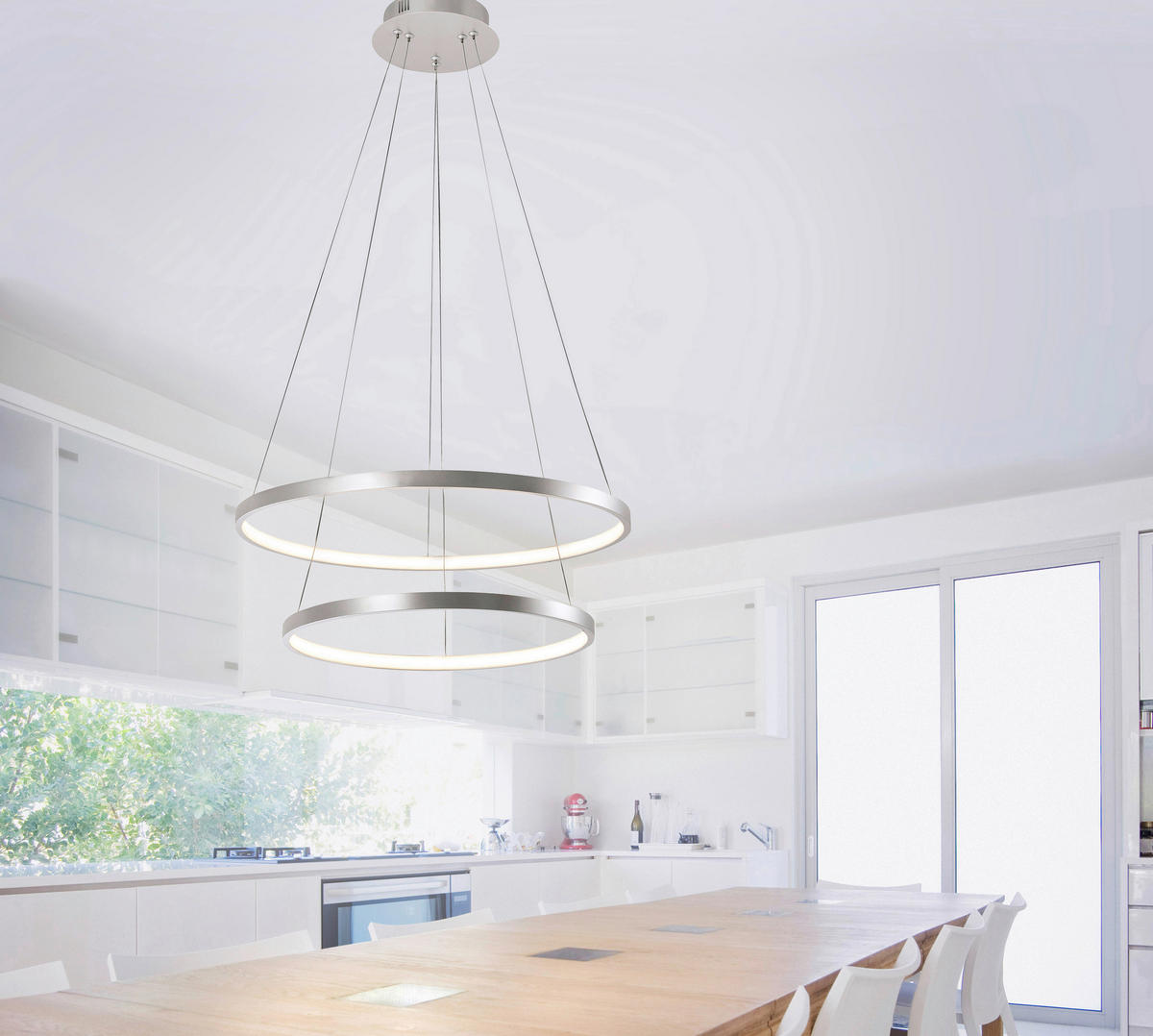 VISEČA LED-SVETILKA  Helike 41 W/5330 lm/3000 K/230 V/ - srebrne barve, Trend, kovina/umetna masa (50/50/120cm)