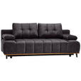 SCHLAFSOFA Webstoff Dunkelbraun  - Dunkelbraun/Schwarz, Design, Holz/Textil (206/77-87/102cm) - Novel