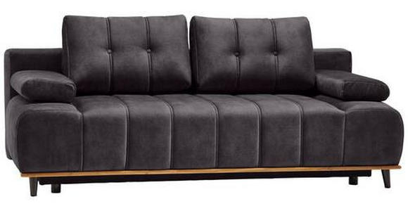 SCHLAFSOFA Webstoff Dunkelbraun  - Dunkelbraun/Schwarz, Design, Holz/Textil (206/77-87/102cm) - Novel