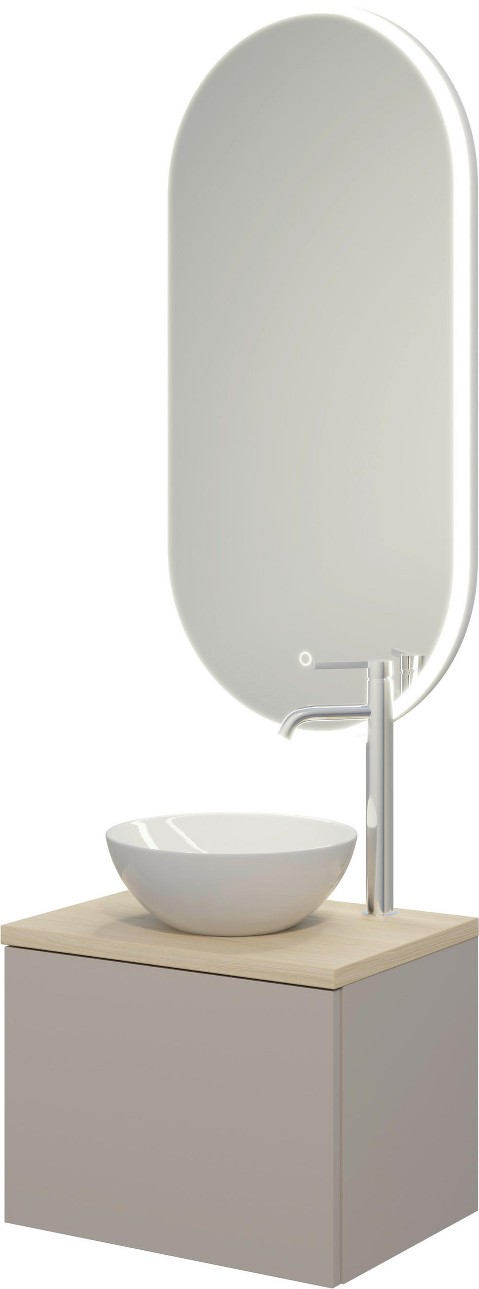 BADEZIMMER 3-teilig  in 50,3 cm  - Eichefarben/Beigebraun, MODERN, Keramik/Holzwerkstoff (50,3cm) - Celina Home