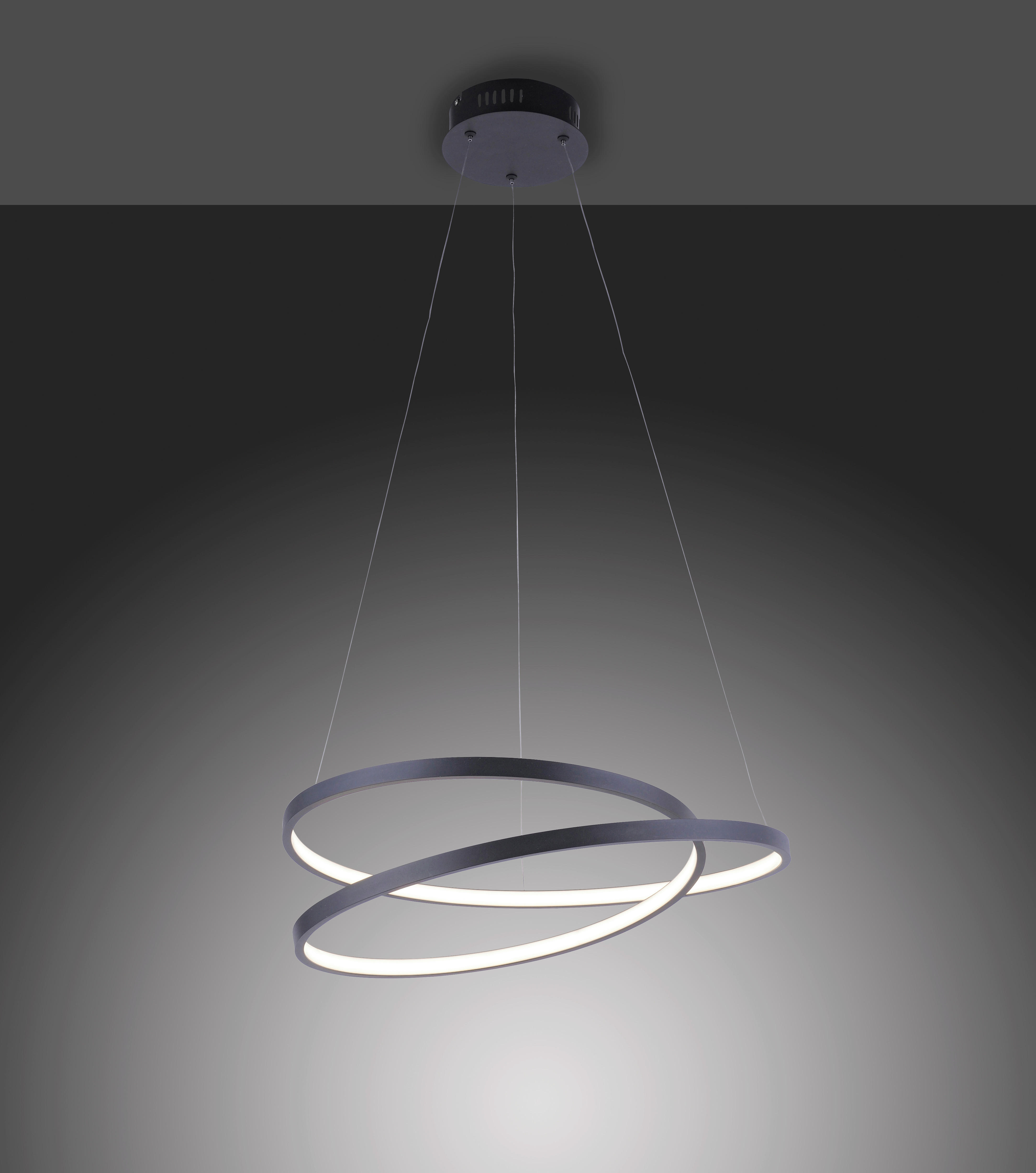 LED-HÄNGELEUCHTE Roman  - Schwarz, Design, Kunststoff/Metall (55/55/120cm)