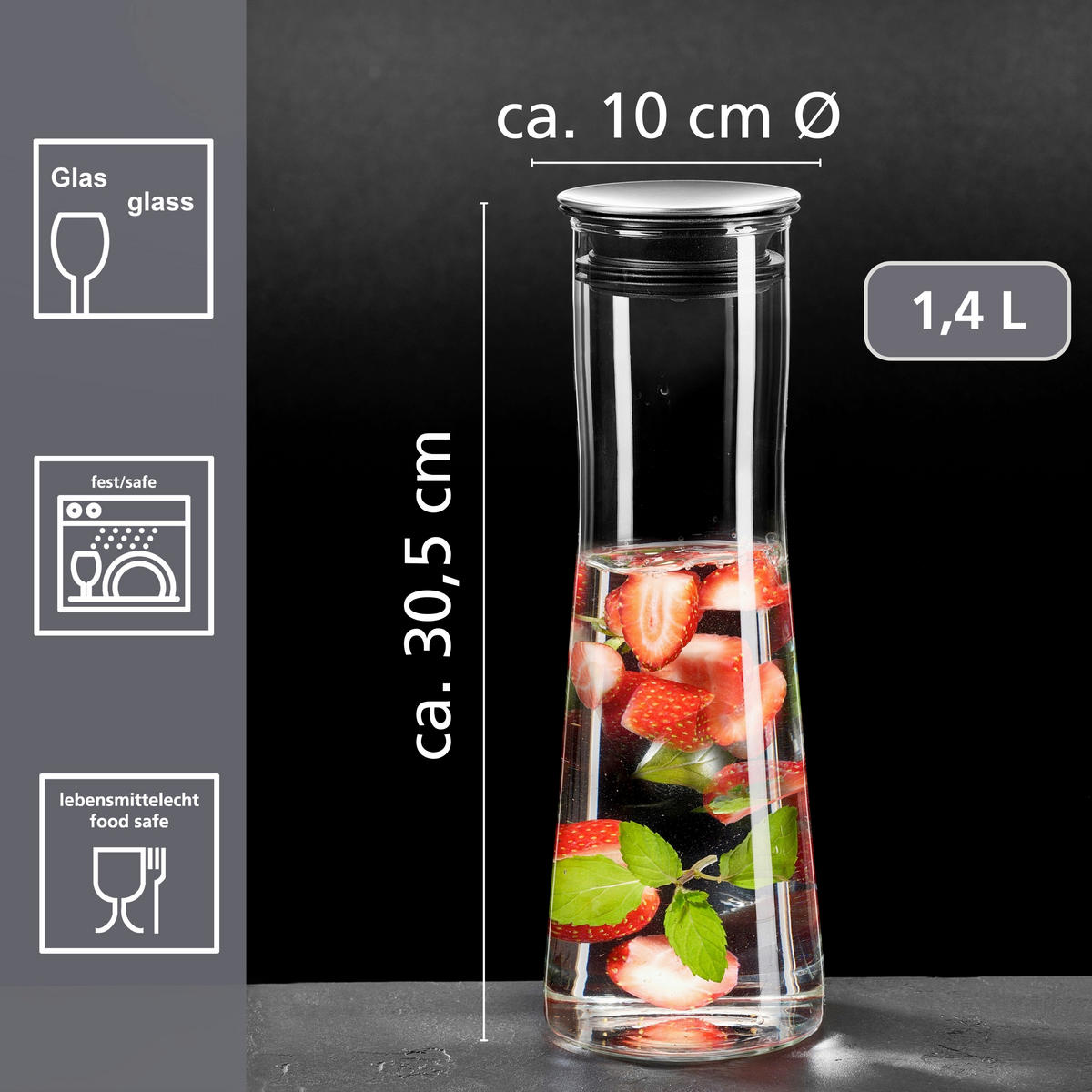 KARAFFE 1,4 L    - Klar, KONVENTIONELL, Glas (1,4l) - Ritzenhoff Breker