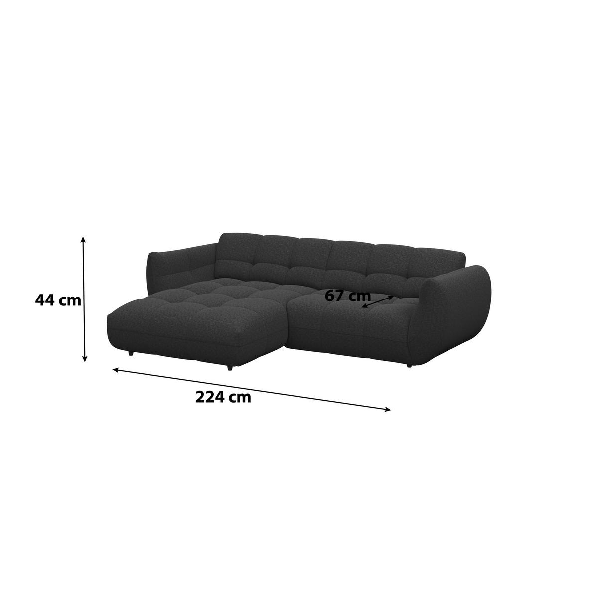ECKSOFA Dunkelbraun Chenille  - Dunkelgrün/Dunkelbraun, Trend, Kunststoff/Textil (178/280cm) - MID.YOU