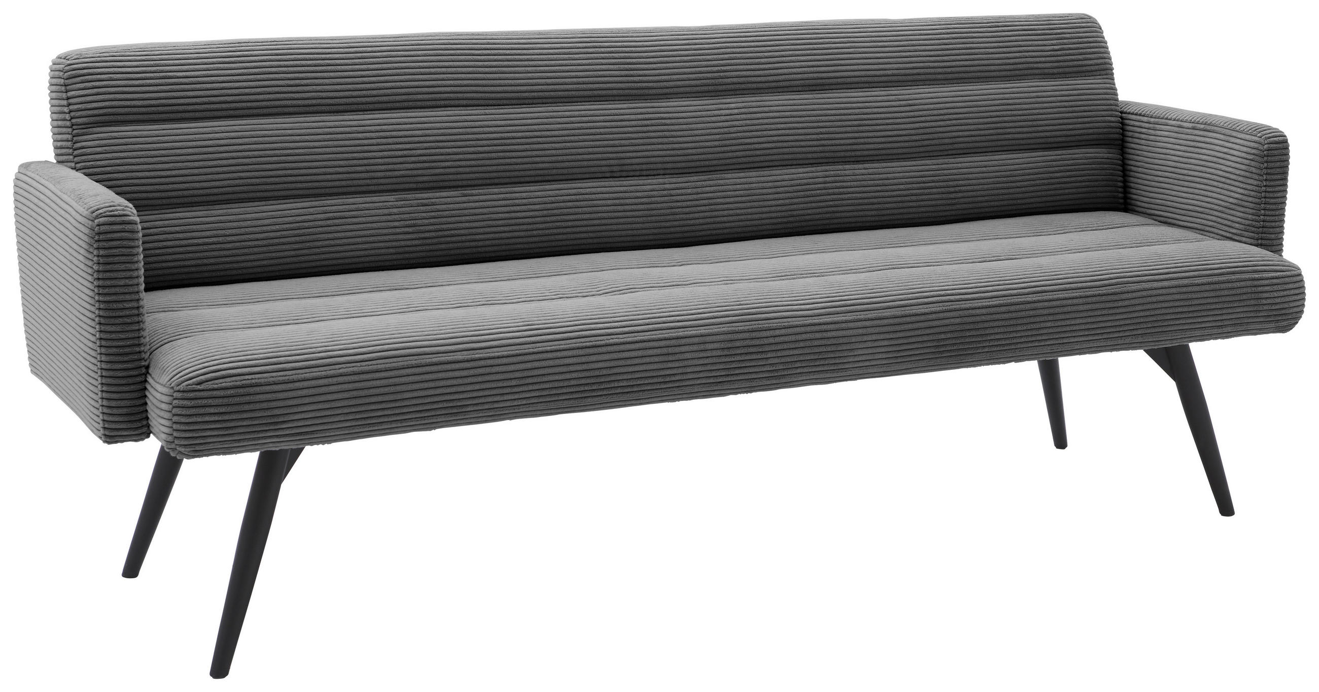 SITZBANK 216/86/68 cm Cord Dunkelgrau Metall  - Dunkelgrau/Schwarz, Design, Textil/Metall (216/86/68cm) - Dieter Knoll