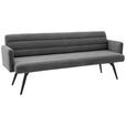 SITZBANK 216/86/68 cm Cord Dunkelgrau Metall  - Dunkelgrau/Schwarz, Design, Textil/Metall (216/86/68cm) - Dieter Knoll